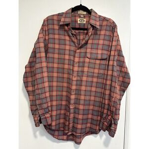 VTG 1970s Bert Pulitzer Sz:M Wool Blend Gray Red Plaid Casual Button Down Shirt